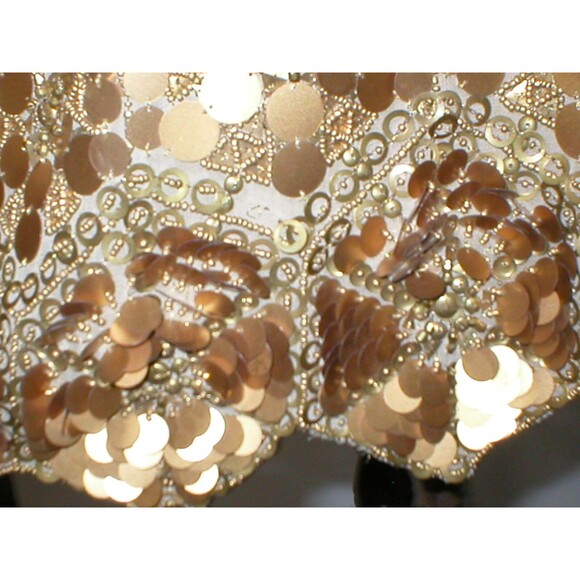 New Womens 10 NWT Matthew Williamson Designer Dress Gold Sequin Sleeveless Beads - Picture 9 of 12